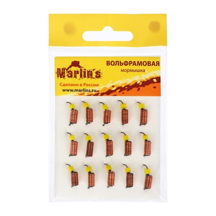 Мормышка вольфрам Marlin's Ручейник, 3 мм, 1.5 г, медь + сырный кубик, 15 шт. Мормышка вольфрам Marlin's Ручейник, 3 мм, 1.5 г, медь + сырный кубик, 15 шт.
