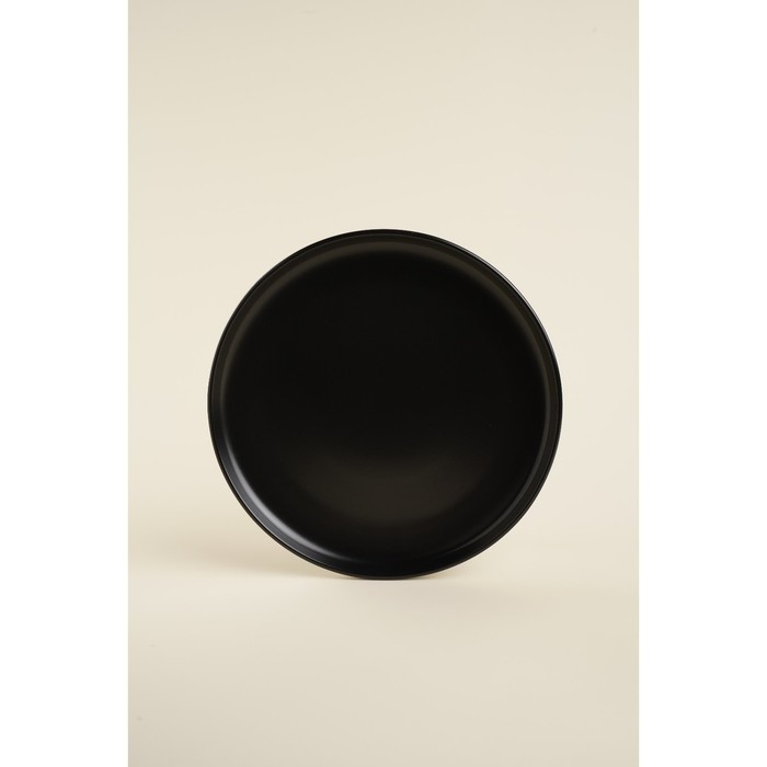 Набор фарфоровых тарелок SL Home «Дарк», d=25,5 см, цвет чёрный Набор фарфоровых тарелок SL Home «Дарк», d=25,5 см, цвет чёрный