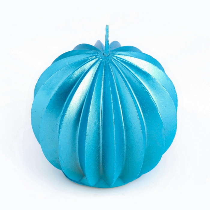 Свеча фигурная  Свеча фигурная "Шар граненый", 6,5х6,5 см, бирюзовый