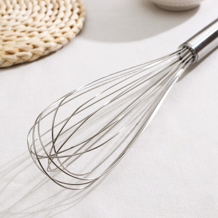 Венчик для взбивания KONFINETTA «Сильвер», струна 1,3 мм, 42×8×8 см, цвет серебристый Венчик для взбивания KONFINETTA «Сильвер», струна 1,3 мм, 42×8×8 см, цвет серебристый