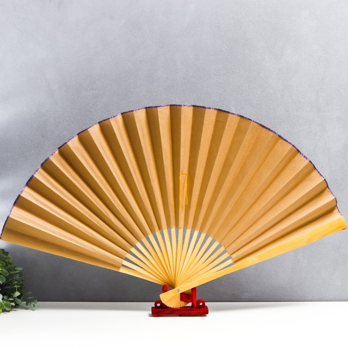 Веер бамбук, текстиль h=50 см  Веер бамбук, текстиль h=50 см "Драконы"  чёрный