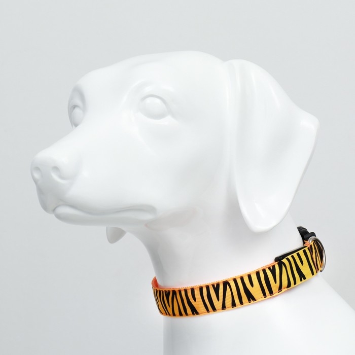 Ошейник с подсветкой Тигр 3 режима свечения размер XL, ОШ 60-70 х 2,5 см оранжевый Ошейник с подсветкой Тигр 3 режима свечения размер XL, ОШ 60-70 х 2,5 см оранжевый