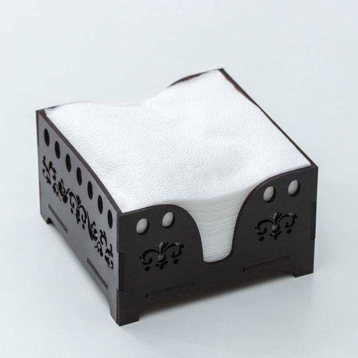 Салфетница Доляна «Мокко», 12,3×12,3 см, с салфетками, деревянная, цвет шоколадный Салфетница Доляна «Мокко», 12,3×12,3 см, с салфетками, деревянная, цвет шоколадный