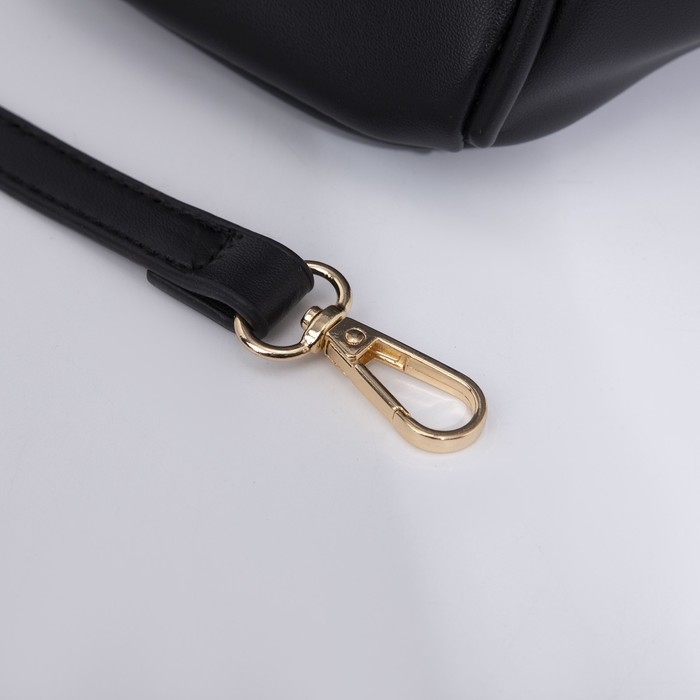 Сумка женская тоут на молнии, цвет чёрный