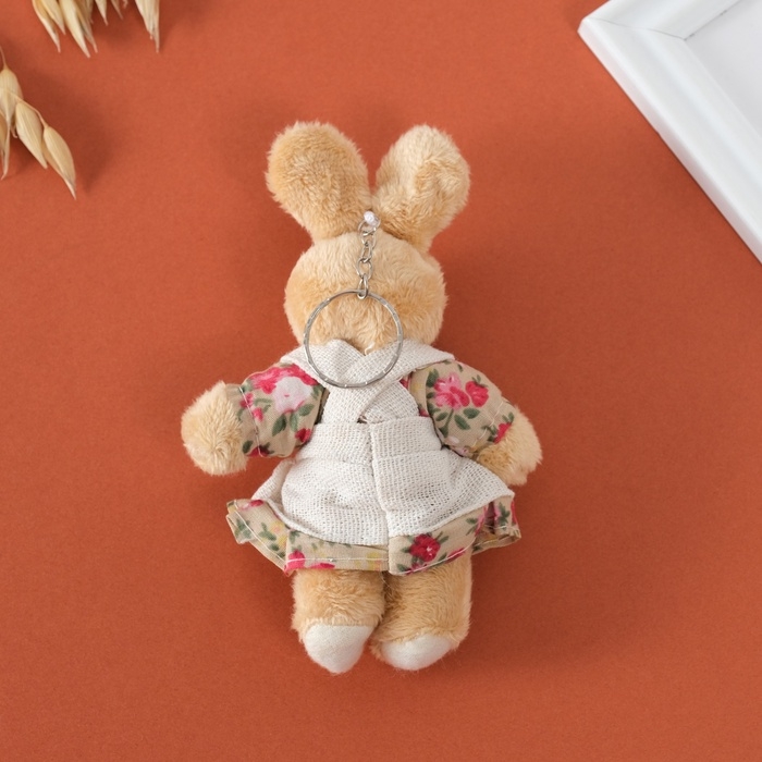 Брелок текстиль Брелок текстиль "Зайка в цветочном сарафане" 8,5х4х14 см