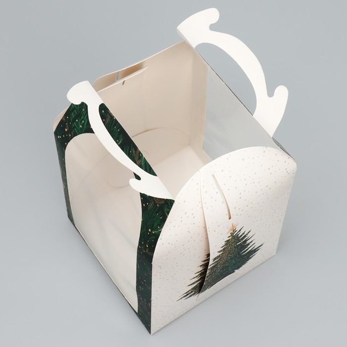 Складная коробка под маленький торт «Ёлочка», 15 х 15 х 18 см, Новый год Складная коробка под маленький торт «Ёлочка», 15 х 15 х 18 см, Новый год