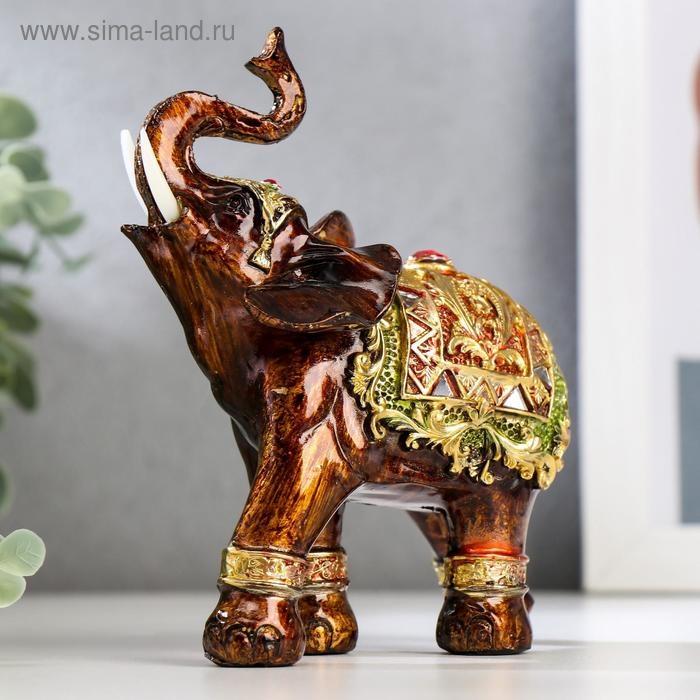 Сувенир полистоун Сувенир полистоун "Слон в яркой попоне с золотом" МИКС 12х6,5х13 см