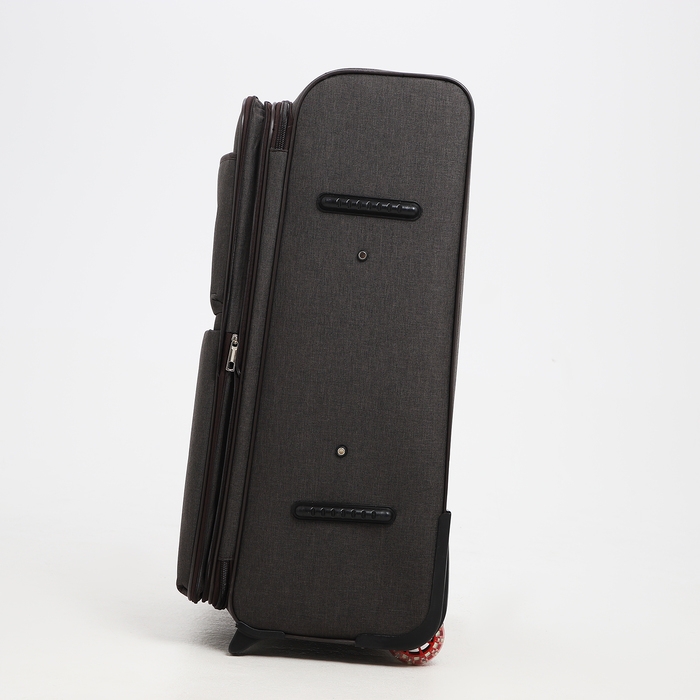 Чемодан большой 95 л (L), отдел на молнии, с расширением, кодовый замок, 3 колеса, 2 наружных кармана, цвет коричневый Чемодан большой 95 л (L), отдел на молнии, с расширением, кодовый замок, 3 колеса, 2 наружных кармана, цвет коричневый