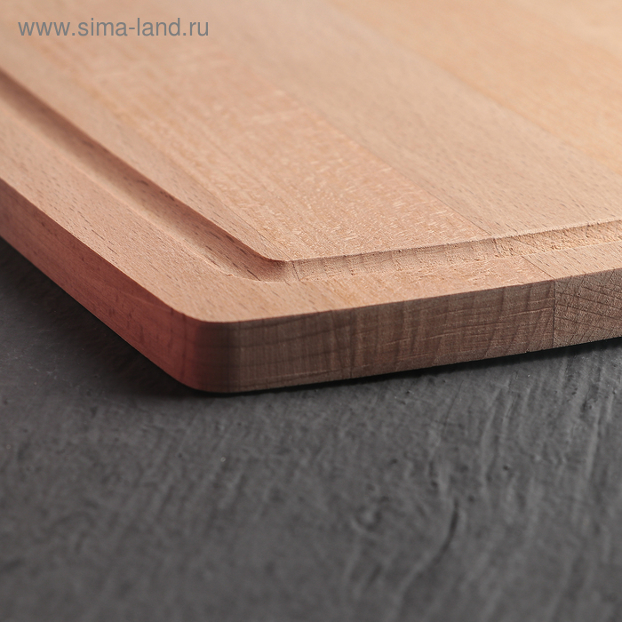 Доска разделочная Доляна «БУковский», 40×23×1,2 см, с отверстием и кровостоком, бук