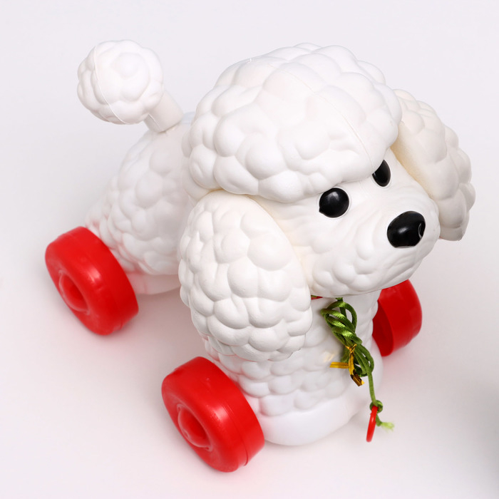 Развивающая игрушка - каталка детская  Развивающая игрушка - каталка детская "Пудель" на веревочке, 26 х 15 х 27 см