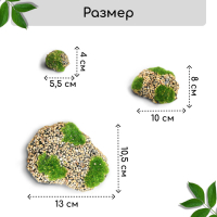 Мох искусственный «Камни», с каменной крошкой, набор 6 шт., Greengo