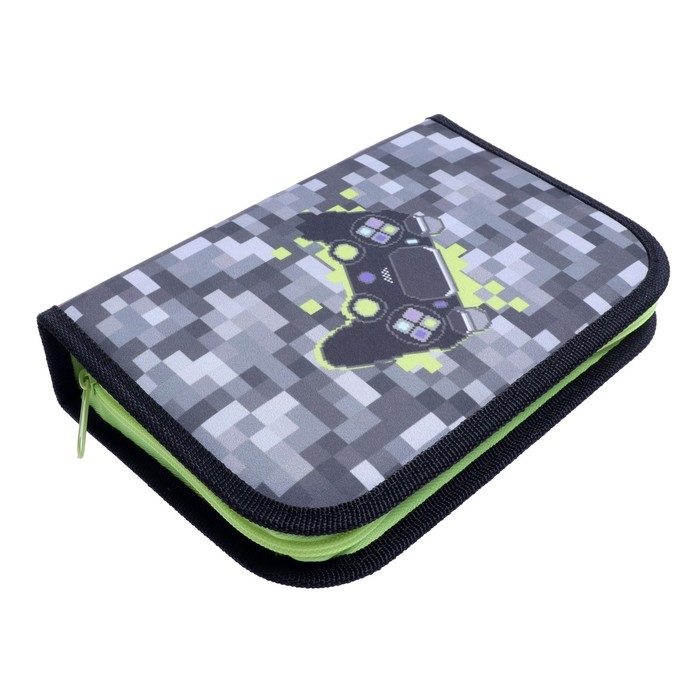 Пенал 3 секции, вкладка внутри, 140 х 210 х 40 мм, тканевый, Calligrata TOP Block Пенал 3 секции, вкладка внутри, 140 х 210 х 40 мм, тканевый, Calligrata TOP Block "Пиксели"