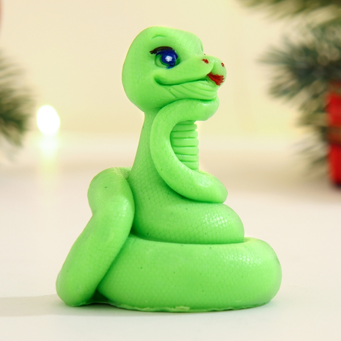 Новый год. Символ 2025. Фигурное мыло Новый год. Символ 2025. Фигурное мыло "Змейка Ёлочка" зеленое, 60г