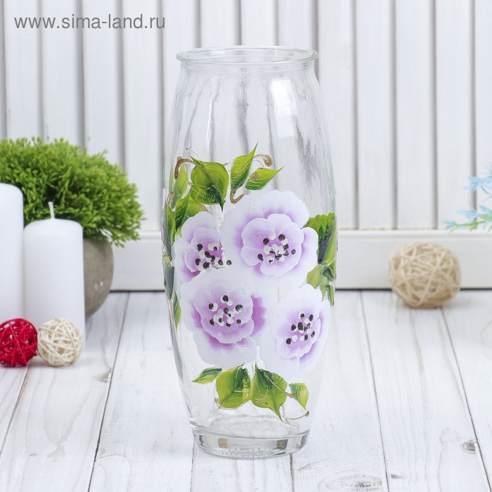 Ваза Ваза "Бархат" роспись на проз.стекле, d-7см 10х23 см