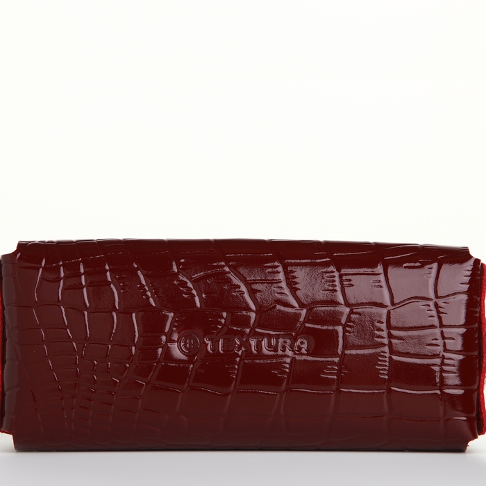 Ключница карманная на кнопке TEXTURA, длина 15 см, кольцо, цвет бордовый Ключница карманная на кнопке TEXTURA, длина 15 см, кольцо, цвет бордовый