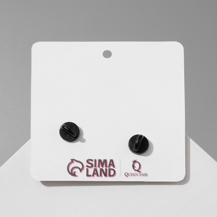 Набор значков (2шт) Набор значков (2шт) "Котики" таинственные, цвет чёрно-белый в чёрном металле