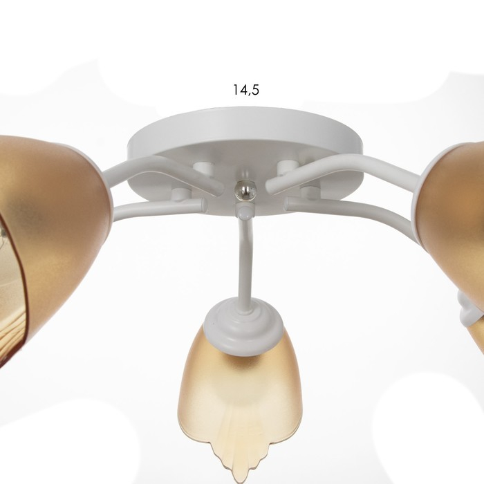 Люстра Оникс 5х15Вт E27 белый-коричневый 52х52х15см BayerLux