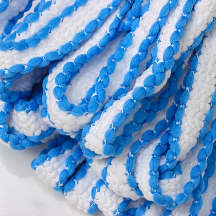 Насадка для швабры верёвочная Доляна, микрофибра 28×7×7 см,цвет белый, голубой Насадка для швабры верёвочная Доляна, микрофибра 28×7×7 см,цвет белый, голубой