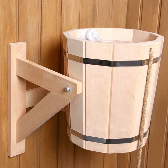 Обливное устройство из ольхи, 10 л, с пластиковой вставкой, с переливом Обливное устройство из ольхи, 10 л, с пластиковой вставкой, с переливом