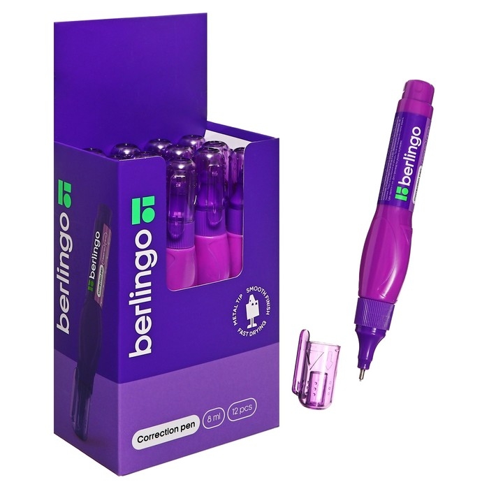 Корректирующий карандаш 8мл Berlingo, металлический наконечник