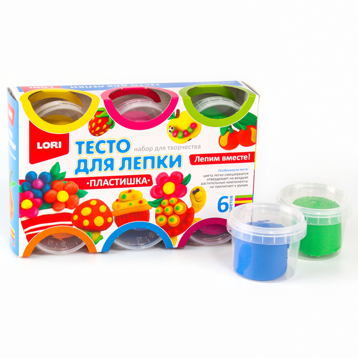 Тесто для лепки «Пластишка № 1», 6 цветов по 80 г Тесто для лепки «Пластишка № 1», 6 цветов по 80 г