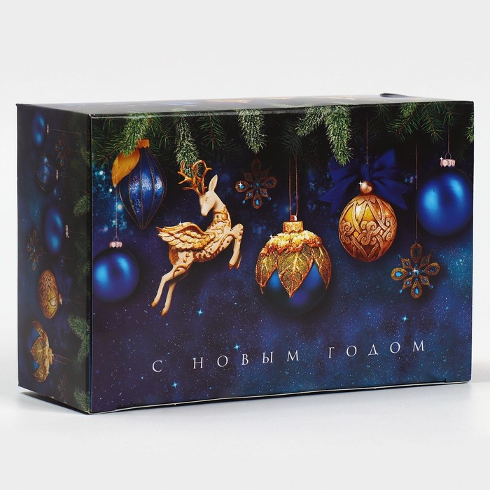 Подарочная коробка складная, новогодняя«Новогодние шары», 18 х 12 х 7 см, Новый год Подарочная коробка складная, новогодняя«Новогодние шары», 18 х 12 х 7 см, Новый год