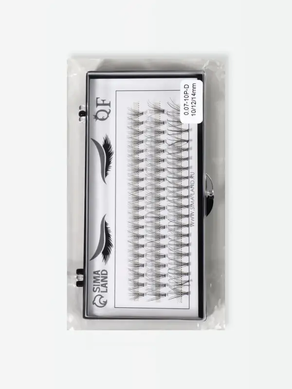Набор накладных ресниц &laquo;Классика&raquo;, пучки, 10, 12, 14 мм, толщина 0.07 мм, изгиб D, 10 D