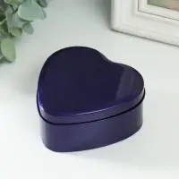 Шкатулка металл под свечу "Сердце. Металлик" фиолет 9,5х9х4,5 см