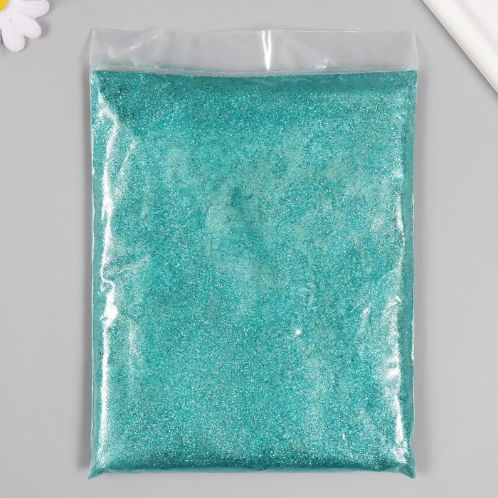Глиттер размер 1/128, 500 гр, цв. бирюзовый Глиттер размер 1/128, 500 гр, цв. бирюзовый