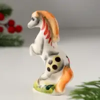 Сувенир Конь на дыбах, 8х5 см, гжель, цвет