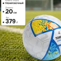 Футбольный мяч TORRES Junior-4, F323804, ручная сшивка, 32 панели, размер 4, PU