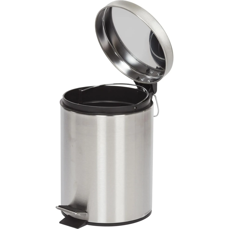 Ведро мусорное с педалью и доводчиком Luscan 5л, матовое, нерж сталь