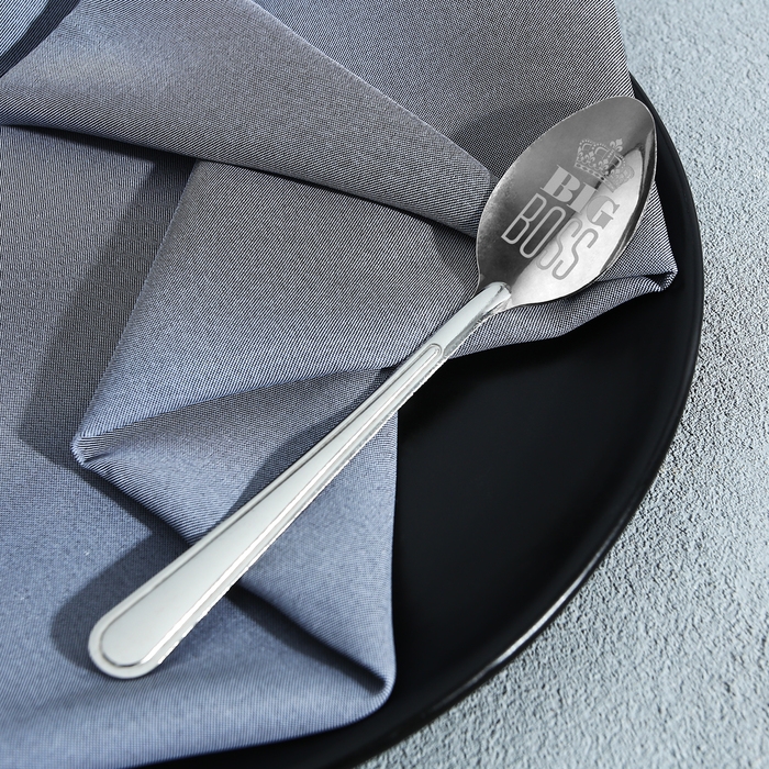 Ложка чайная с гравировкой «Big boss», на подарочной открытке, 3 х 14 см. Ложка чайная с гравировкой «Big boss», на подарочной открытке, 3 х 14 см.