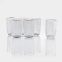 Набор стаканов 6 шт, 400 мл, золотой обод