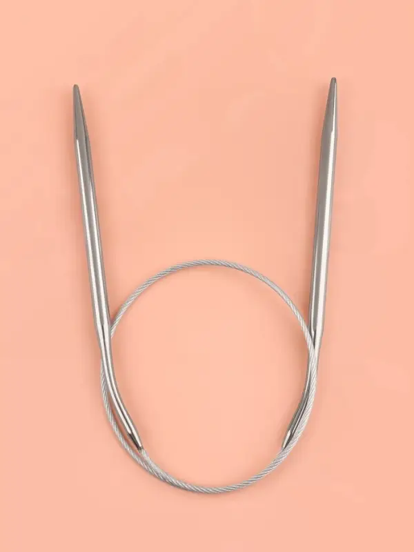 Спицы круговые, для вязания, с металлическим тросом, d=4.5 мм, 10/40 см