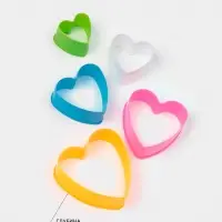 Формы для печенья Доляна &laquo;Сердце&raquo;, набор 5 шт., 10&times;9&times;3.5 см, пластик, МИКС