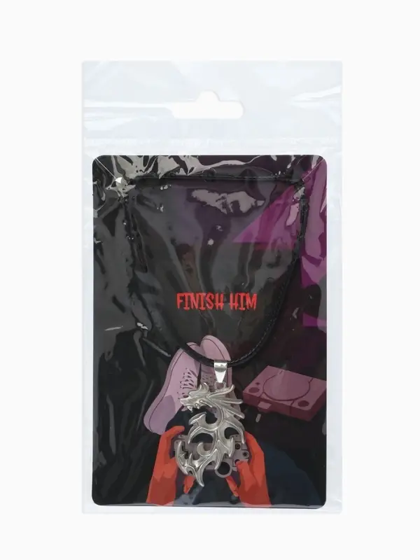 Кулон унисекс &laquo;Дракон&raquo;, светящийся, цвет серебро на чёрном шнурке, 44 см