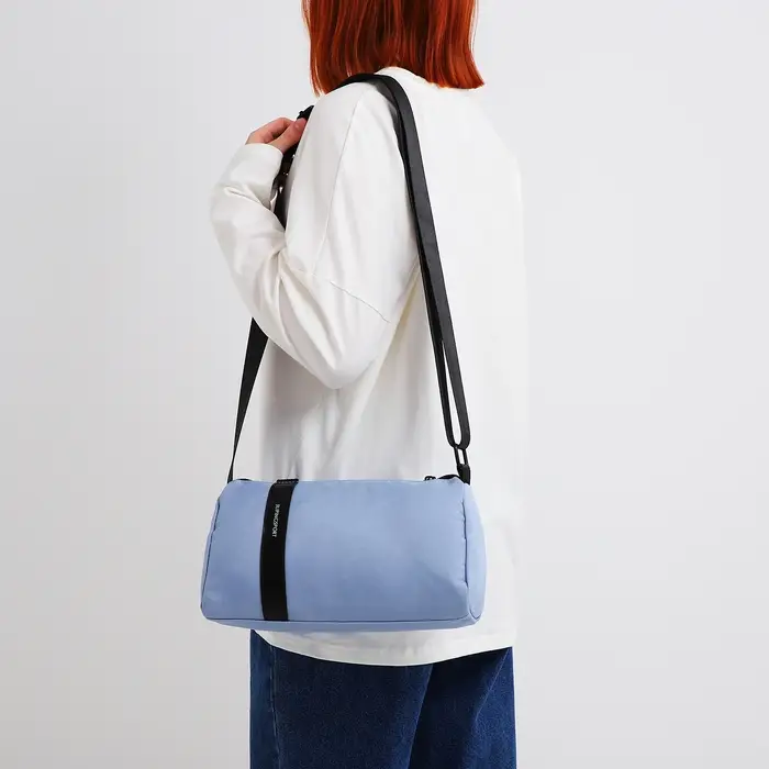 Сумка молодёжная на молнии, 29&times;11&times;15 см, голубая