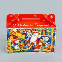 Подарочная новогодняя коробка «Сияние праздника» , подарочек малый 17.5×7×10.5 см