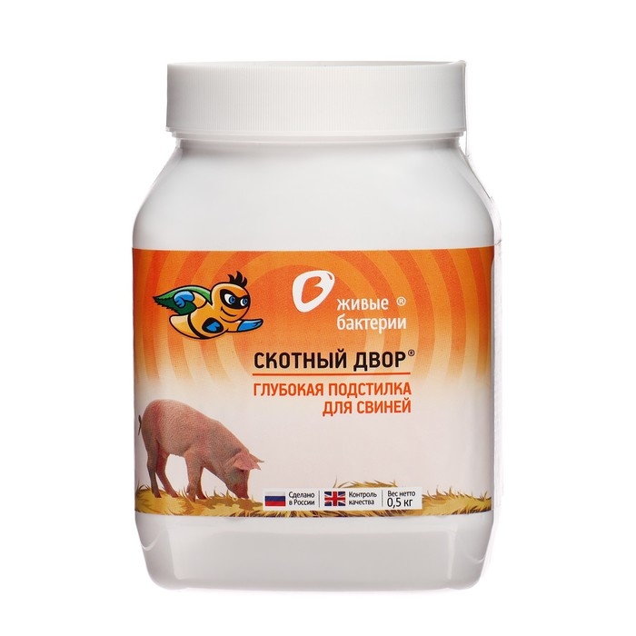 Подстилка глубокая для свиней Подстилка глубокая для свиней "Живые бактерии", "Скотный двор", 0,5 кг