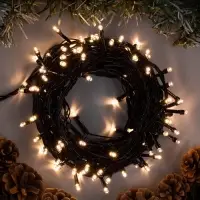 Гирлянда &laquo;Нить&raquo; 10 м, IP20, тёмная нить, 100 LED, 8 режимов, 220 В, свечение тёплое белое