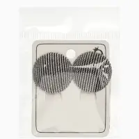 Серьги клипсы для ушей QF &laquo;Круг в рубчик&raquo;, цвет чернёное серебро