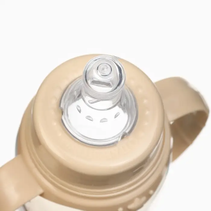 Бутылочка для кормления Крошка Я &laquo;Зайчик&raquo; от 0 мес., 150 мл, цилиндр, с ручками, бежевый