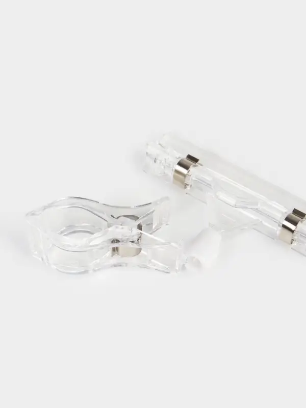 Ценникодержатель с зажимом, d=2 см, 8&times;2.7&times;10.6 см, прозрачный