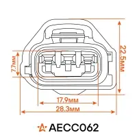 Разъём 3 pin с проводами для датчика положения дроссельной заслонки Toyota Avensis, Corolla