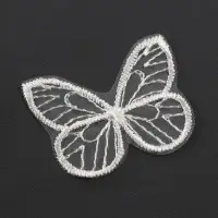 Аппликация для одежды &laquo;Бабочка&raquo;, текстильная, 3.5&times;4 см, 10 шт., белая