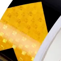 Светоотражающая лента, самоклеящаяся, желто-черная, 5 см &times; 25 м