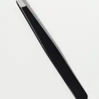 Пинцет скошенный, широкий, 9.5 см, чёрный