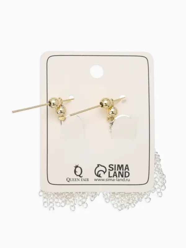 Серьги металл &laquo;Цепи&raquo;, сборка, цвет серебряно-золотой, 2 см