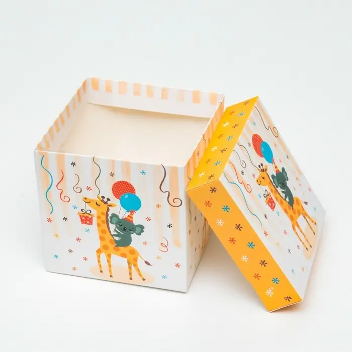 Коробка Самосборная Коробка Самосборная "Детская" Жираф 10х10х10 см